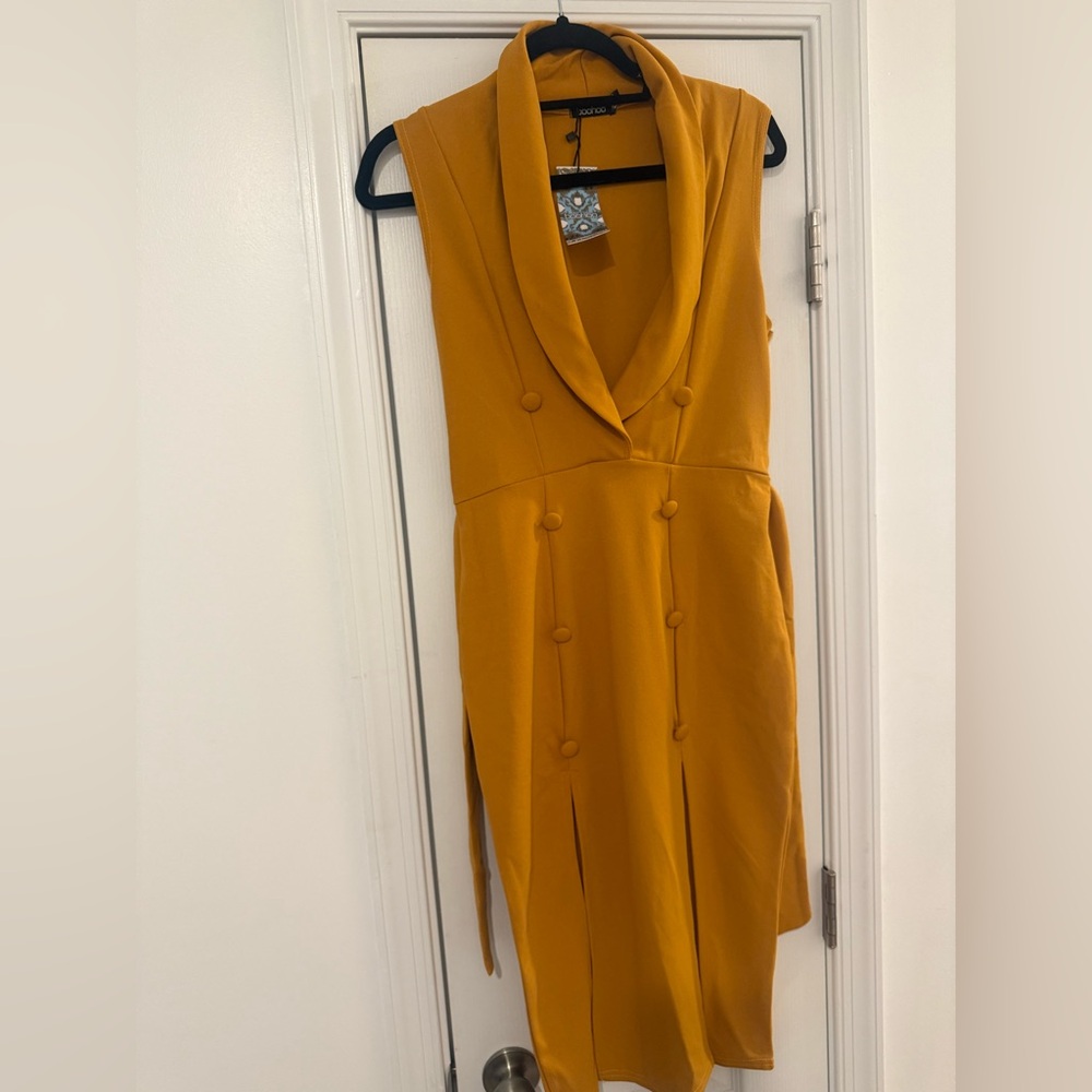 NWT Mustard double split midi dress